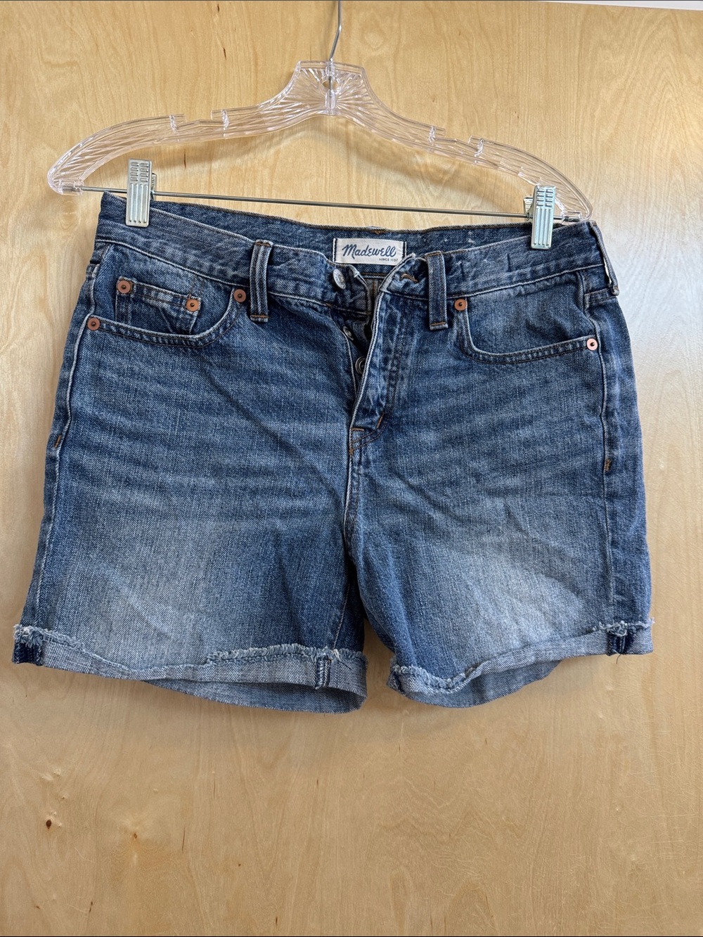 Madewell Washed Blue Denim Cutoff Shorts